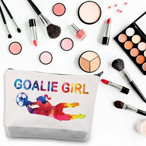 Miniatura 3 de BDPWSS Bolsa de maquillaje de portero para niña, bolsa de portero de fútbol, portero, defensor, bolsa de viaje, regalo de portero de fútbol, Chica