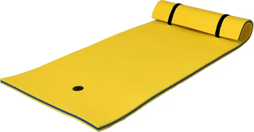 GLACER Almohadilla de agua flotante de 87 x 36 pulgadas, 3 capas de espuma XPE flotante para recreaciones acuáticas, isla flotante para piscinas,