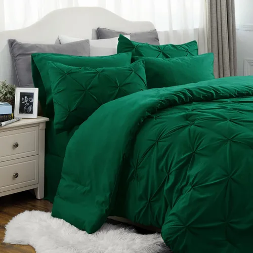 Miniatura 73 de Bedsure - Juego de edredón tamaño matrimonial verde azulado - Juego de ropa de cama tamaño matrimonial en una bolsa de 7 piezas, juego de cama 14