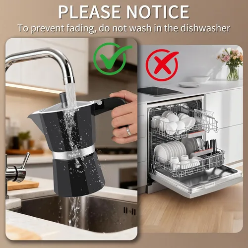 Miniatura 7 de Mongdio - Cafetera de café espresso para estufa Moka, Cafetera Cubana para estufa, Cafetera Mocha Greca Italiana, para 6 tazas de espresso, 10 onzas
