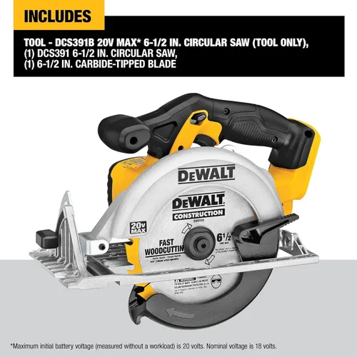 Miniatura 11 de DeWalt DCS391B 20 voltios Max Li-Ion Sierra circular, herramienta solo
