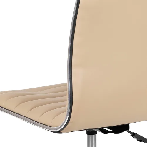 Miniatura 11 de Flash Furniture - Silla de oficina giratoria sin reposabrazos, de color tostado, acanalada, de diseño, respaldo bajo Bronceado/Cromo