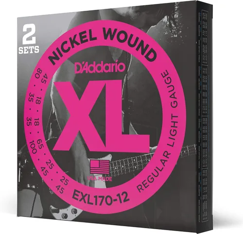 Miniatura 19 de D'Addario XL Nickel EXL170S - Cuerdas para bajo de 4 cuerdas con entonación perfecta, sensación uniforme, durabilidad potente, calibre 45-100