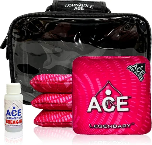 Miniatura 32 de Legendario Bolsos Cornhole ACE Pro + Kits PRO De doble lado, resbaladizos y pegajosos para todo clima Bolsa de descanso opcional y estuche