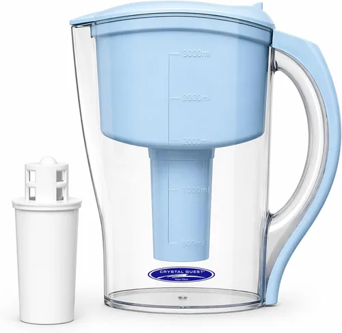 Miniatura 10 de Crystal Quest Jarra de filtro de agua – Capacidad de 12 tazas, incluye 1 filtro de larga duración, libre de BPA, cumple con el estándar NSF 42