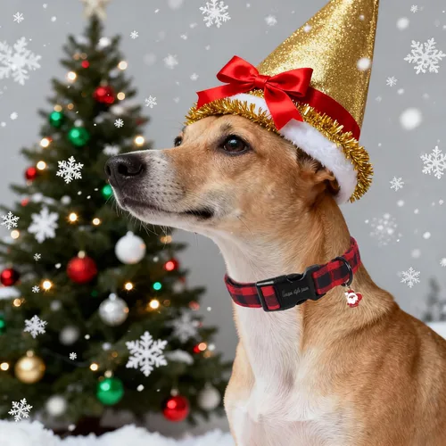 Miniatura 4 de Collar de perro de Navidad de Unique Style Paws con hebilla de plástico y colgante, a cuadros rojo y negro, collares de algodón para cachorros
