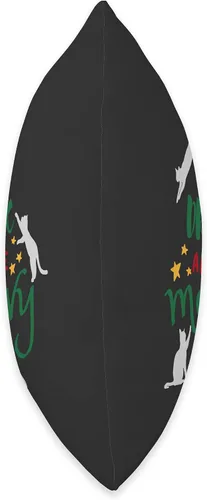 Miniatura 2 de jovy fits Eat Drink and Be Meowy Almohada de Navidad de gato feo, 16 x 16 pulgadas, multicolor