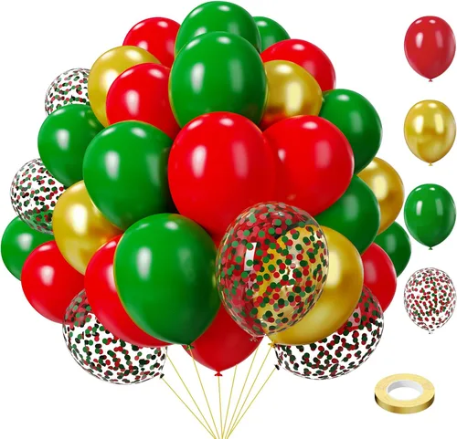 Miniatura 10 de Lukiituke 75 globos, negro, rojo y dorado (12 y 5 pulgadas), decoraciones de fiesta temática de casino, Año Nuevo, graduación, boda, cumpleaños
