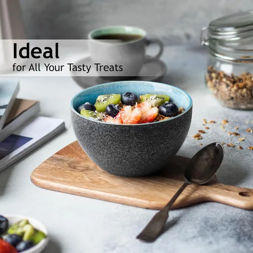 Miniatura 2 de MIAMIO Juego de 6 tazones de 25 onzas, cuencos de cerámica, ensaladeras, cuencos de sopa, cuenco de cereales, cuencos de cocina, cuencos de arroz