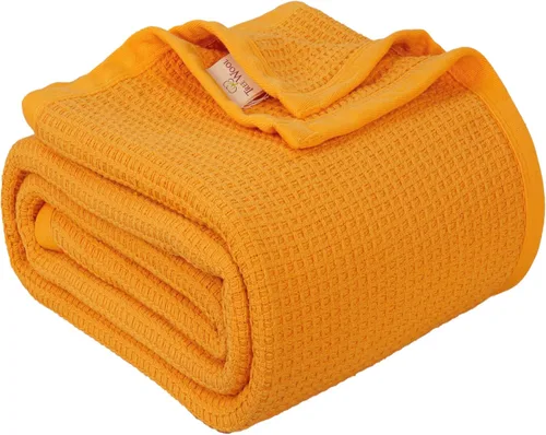Miniatura 10 de Cobija TreeWool liviana de algodón, de cuidado fácil, suave, cómoda y cálida (king size, 90 x 108 pulgadas, tejido reticular)