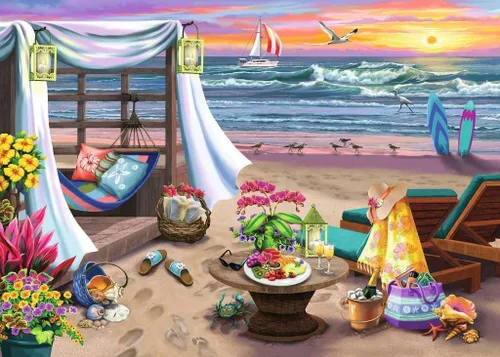 Miniatura 2 de Ravensburger - Cabana Retreat - Rompecabezas de gran formato de 500 piezas - Disfruta de brisas tranquilas y saladas y una impresionante puesta
