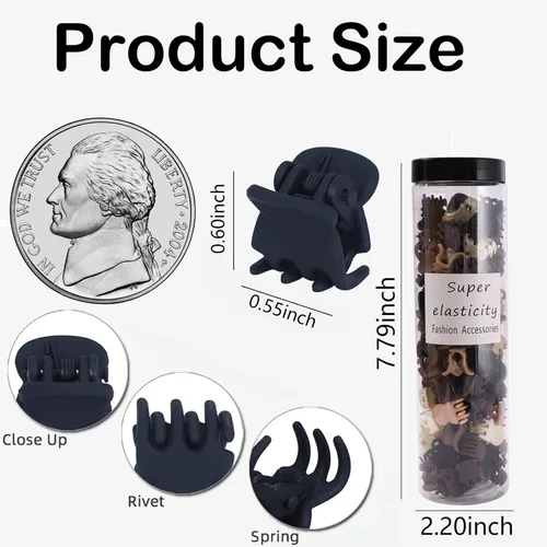 Miniatura 5 de 100 piezas de pinzas pequeñas para el cabello, lindas pinzas de garra diminutas para cabello fino con agarre fuerte, accesorios para el cabello