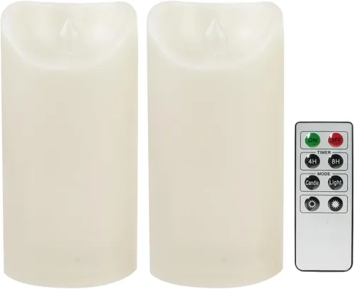 Miniatura 19 de CANDLE CHOICE Velas LED sin flama, impermeables, de pilas, para exteriores, con control remoto y temporizador, luz blanca parpadeante de resina