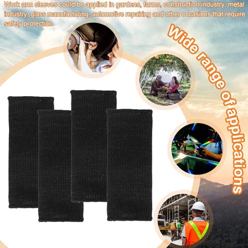 Miniatura 6 de Neer 4 pares de mangas protectoras para brazos para piel delgada, anticortes, resistentes a quemaduras, funda para antebrazo para cocina y Negro