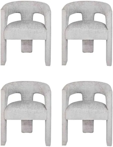 Miniatura 22 de Jofran Gwen - Silla decorativa tapizada de jacquard, moderna silla escultórica de felpa de lujo para comedor o sala de estar, sillas para sala