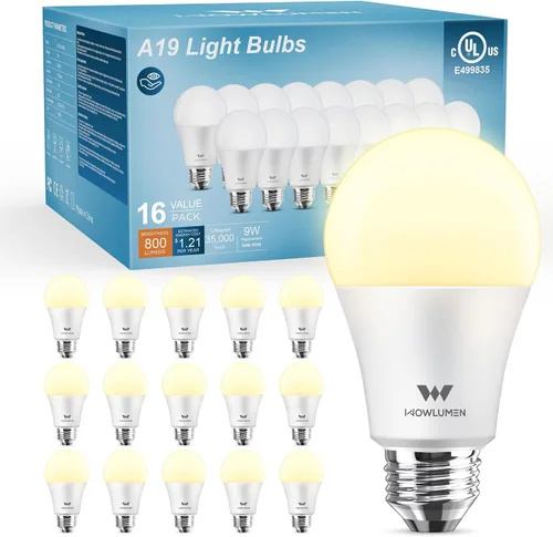Miniatura 13 de Bombilla LED A19, bombillas E26 de 9 W (equivalente a 60 vatios), blanco frío de 5000 K, base estándar de 800 lm para cocina, sala de estar, Luz