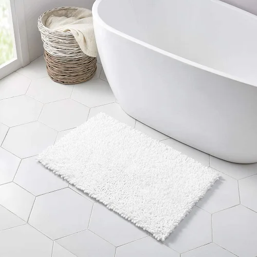 Miniatura 171 de Walensee Alfombra de baño antideslizante (24x17 pulgadas, rosa polvoriento) absorbente de agua, súper suave, lanuda de felpilla, lavable a máquina