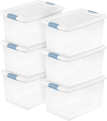 Miniatura 18 de Sterilite - Paquete de 12 contenedores apilables con pestillo, contenedores de almacenamiento bajo la cama con tapas, plástico transparente, 15