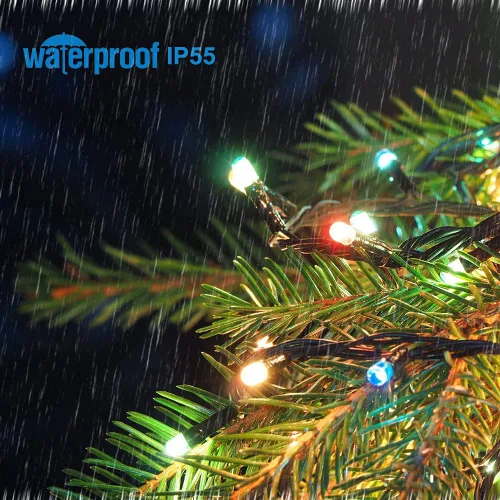 Miniatura 8 de Guirnalda de luces de Navidad para interiores y exteriores, luces para árbol de Navidad, con certificación UL, función de memoria con enchufe
