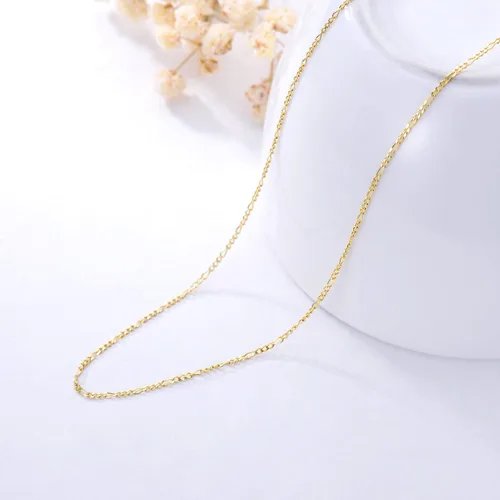 Miniatura 3 de SISGEM Collar de cadena Figaro de oro real de 14 quilates con cierre de garra de langosta, oro amarillo de 0.044in, cadena Figaro de eslabones de 16