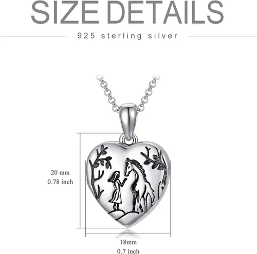 Miniatura 7 de Collar con medallón de corazón que sostiene fotos de plata de ley con colgante de foto, regalo conmemorativo para mujeres y niñas