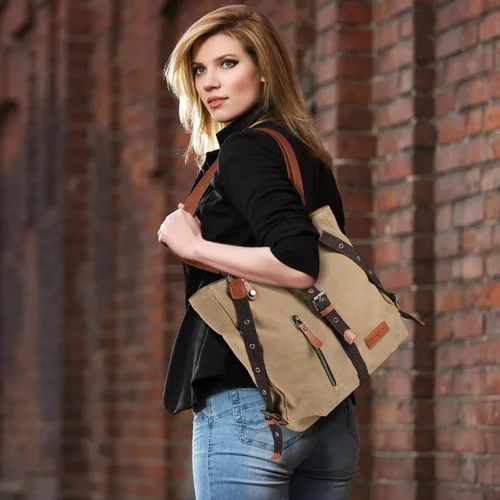 Miniatura 5 de SHANGRI-LA - Bolso de mano para mujer, estilo informal, para escuela, mochila convertible.