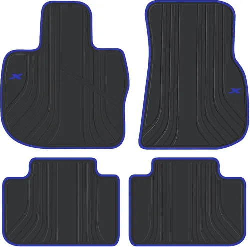 Miniatura 12 de Alfombrillas de coche SAN AUTO para BMW X3 G01 X4 G02 Ajuste personalizado 2018 2019 2020 2021 2022 2023 2024 Negras y blancas, revestimientos