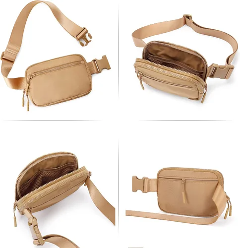 Miniatura 121 de WESTBRONCO Riñoneras para mujeres y hombres, bolsa para cinturón con bolsillos con cremallera, riñoneras modernas, bolsas cruzadas ligeras de 1