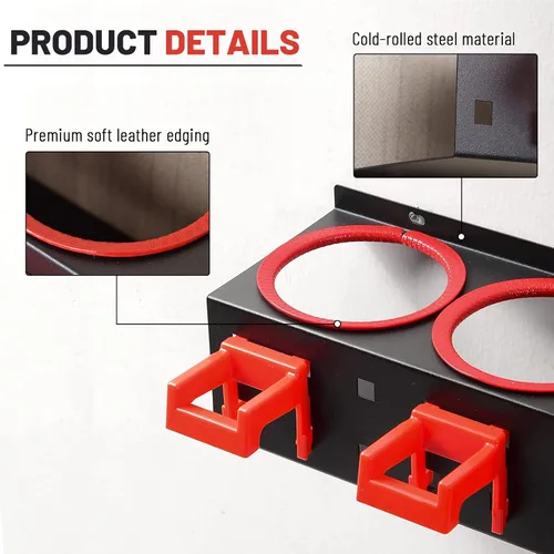 Miniatura 3 de Estante de Almacenamiento para Botellas de Spray con Soporte Abrasivo Extra, Barra de Colgar Montada en Pared, Accesorio de Exhibición para Coche