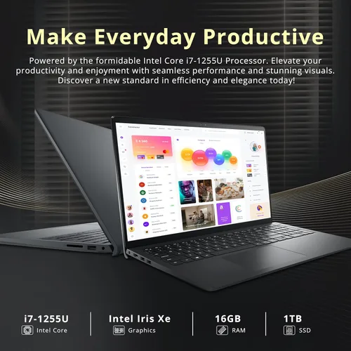 Miniatura 2 de Dell Inspiron 15 3520 - Laptop con pantalla táctil FHD de 15.6 pulgadas, Intel i7-1255U, 16 GB de RAM, SSD PCIe de 1 TB, gráficos Intel Iris Xe