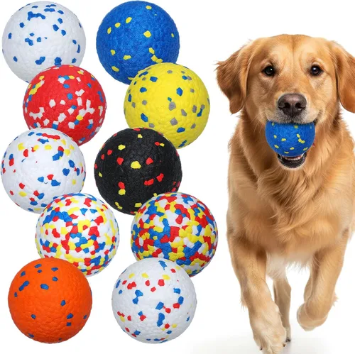 Kifmurase 10 pelotas para perro, pelotas de tenis indestructibles para perros, pelota de perro duradera para masticadores agresivos, pelota
