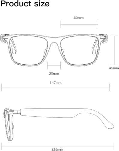 Miniatura 8 de Traducción de lentes inteligentes AI con lentes fotocrómicas, soporte de lenguaje en tiempo real, gafas de audio de oreja abierta para música