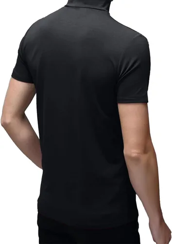 Miniatura 3 de Camiseta de manga corta para hombre, básica, cuello alto, ajustada, sin botones, térmica, sólida