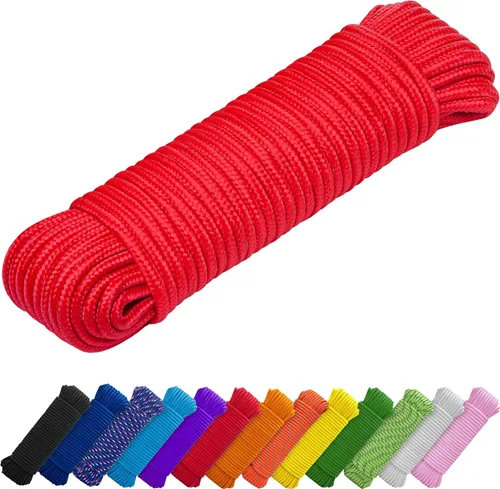 Miniatura 19 de TECEUM Cuerda – 90 pies x 1/4 pulgada (7mm) – Verde Ejército – Cuerda Utilitaria Versátil y Resistente – Acampada, Artesanía, Asta de Bandera