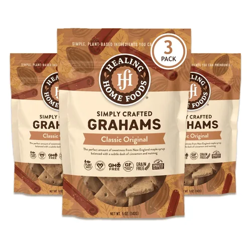 Miniatura 15 de Healing Home Foods Galletas Graham clásicas horneadas, sin gluten, hechas con harina de almendras, jarabe de arce orgánico y canela orgánica