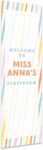 Miniatura 29 de Andaz Press Letrero de bienvenida vertical personalizado para el aula de 13 x 47 pulgadas para profesores, letreros de puerta de aula, letrero