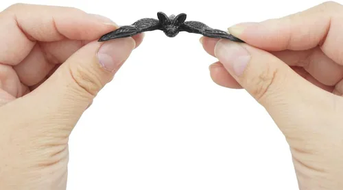 Miniatura 4 de SaktopDeco Murciélagos negros para decoración de Halloween, mini murciélagos artificiales de plástico 3D para manualidades, broma espeluznante