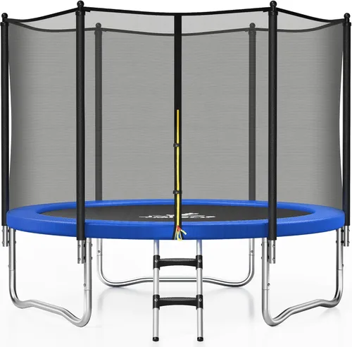 Miniatura 12 de JELENS Trampolín de 8 pies, 10 pies, 12 pies, 14 pies, 15 pies, trampolines para exteriores con red de cierre y escalera, trampolines recreativos