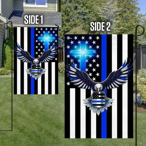 Miniatura 6 de Bandera Americana - La Delgada Línea Azul. Policía. Aplicación de la Ley Bandera de Águila Americana TPT1581F, 3x5 pies. Bandera - Banderas