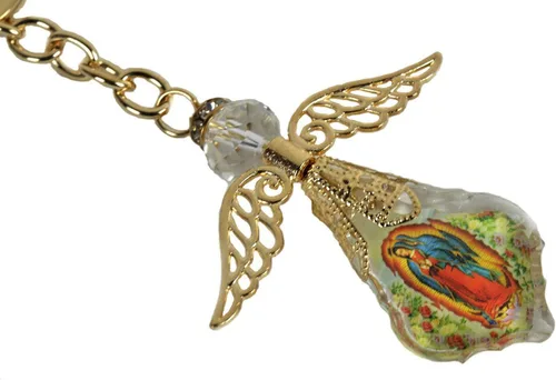 VL 12 PCS Nuestra Señora de Guadalupe Favor Bautismo Primera Comunión Regalo de Memoria Angel Llaveros/Recuerdos De Mi Bautizo/Primera Comunión