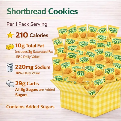Miniatura 2 de Galletas de mantequilla gourmet, envueltas individualmente - Desayuno, té, café, escuela, oficina, fiesta, regalo de vacaciones, 30 bolsas