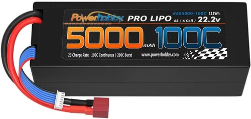 Miniatura 5 de Powerhobby 6s 22.2v 5000mah 100c Lipo Battery Deans Estuche rígido de 6 celdas (paquete de 2) Compatible con: 1/8 Buggy Truggy