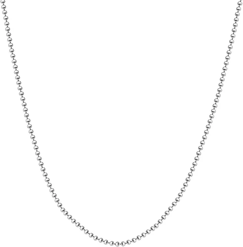 Savlano Collar de cadena de plata de ley 925 italiana con cuentas sólidas para perro, viene con caja de regalo para mujeres y hombres, fabricado en