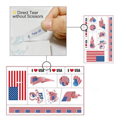 Miniatura 5 de 40 tatuajes temporales de la bandera estadounidense para partido de la Copa Mundial de Fútbol de Qatar 2022, calcomanías impermeables para hombres