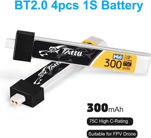 Miniatura 5 de 4 unids BT2.0 300mAh 1S batería 3.8V 75C FPV Lipo batería con conector BT2.0 enchufe para FPV Tiny Whoop 1S sin escobillas Whoop Drone