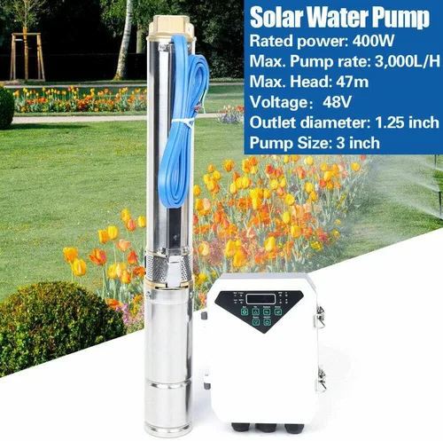 Miniatura 4 de Bomba de agua sumergible, bomba de agua solar de pozo profundo de acero inoxidable sumergible de acero inoxidable con controlador MPPT