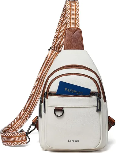 Miniatura 18 de Leresas Bolso bandolera de 7L para mujeres y hombres, de cuero vegano, bolsos cruzados, riñonera, monedero, mochila sobre el hombro, bolsa antirrobo