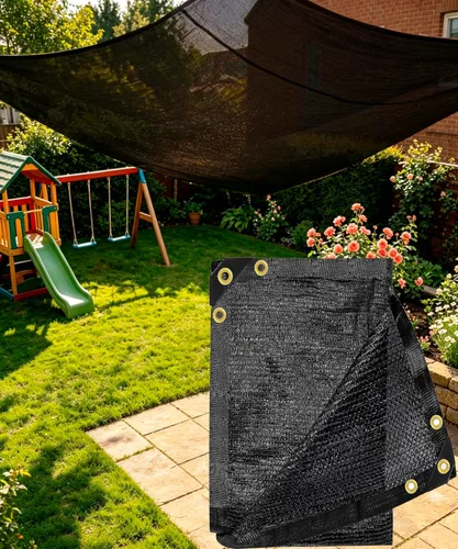 Miniatura 10 de e.share Tela de sombra negra 90% resistente para jardín - 3 pies x 6 pies, malla de sombra para patio exterior con ojales, para cubiertas