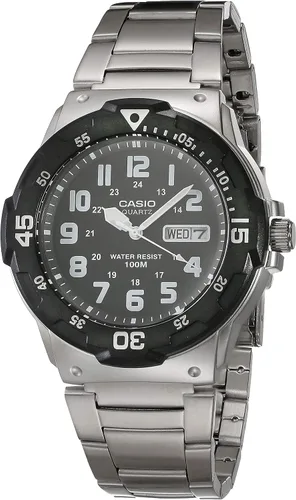 Miniatura 2 de Casio MRW200H Series Unisex Analog Watch 100M WR Stainless Steel Case Resin Band 2 Hand Analog (HR, Min, SEC) Date Display Screw Down
