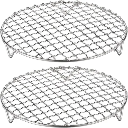 Miniatura 29 de HARFINGTON Rejilla Redonda de Cocina de 6.5 Pulgadas de Acero Inoxidable 201 con Alambre Cruzado para Barbacoa, Parrilla, Cocina, Horneado, Ahumado